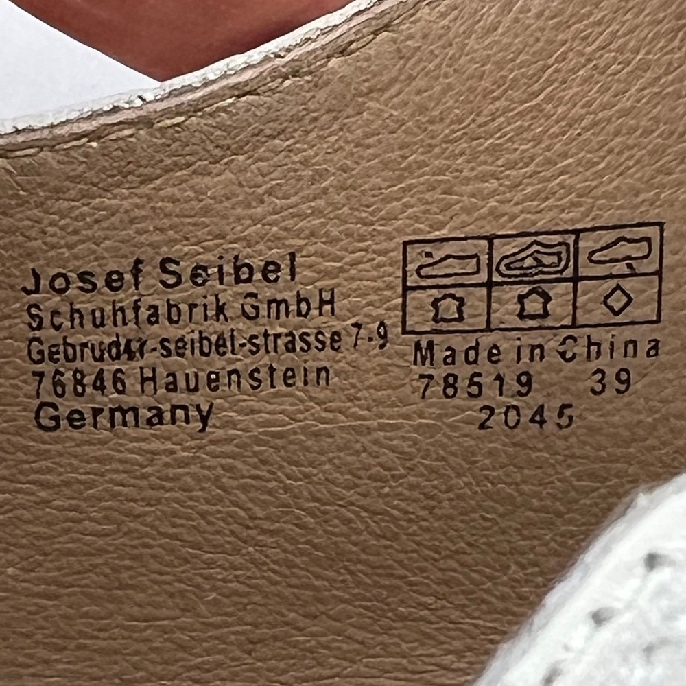 Josef Seibel Tonga 25 White Leather Strappy Cork Wedge Sandals EU 39 US 8.5 Boho - Picture 9 of 9